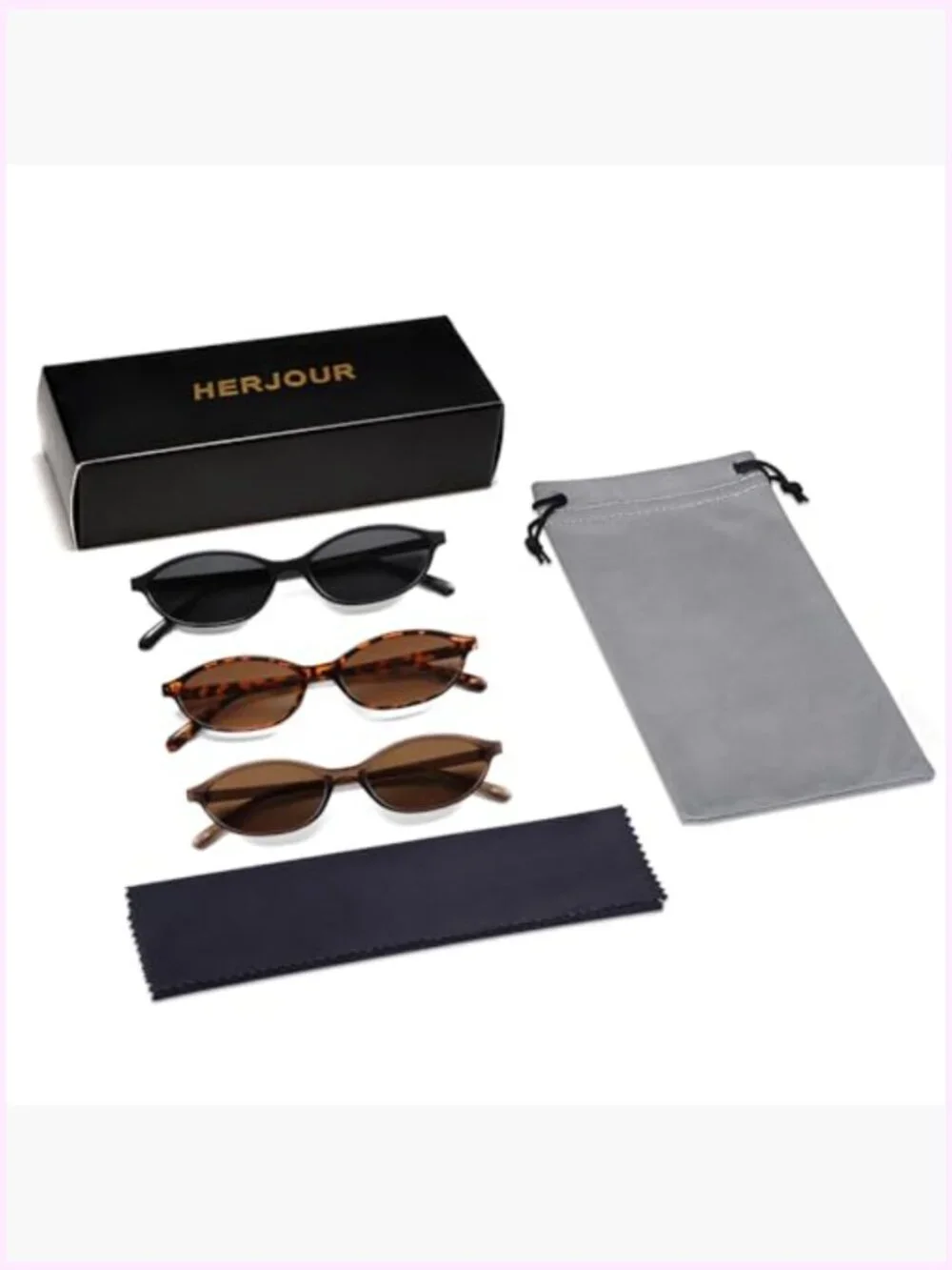Retro Oval Cat Eye Sunglasses with 99% UV Protection HD TAC Lenses